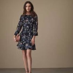 Reiss Alberta Floral Printed Burnout Dress‎ Sz 2